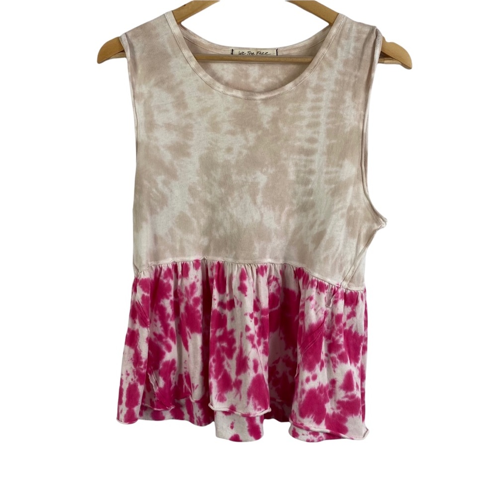 FREE PEOPLE Anytime tank top tie-dye hibiscus pink Extra Small - Picture 4 of 11